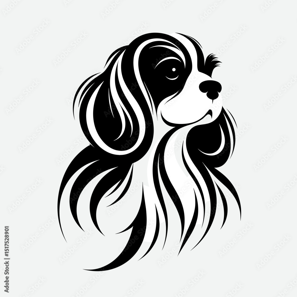Fototapeta premium Cavalier King Charles Spaniel stylized head 