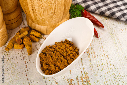 Fototapeta Naklejka Na Ścianę i Meble -  Indian cuisine - curry powder for culinary