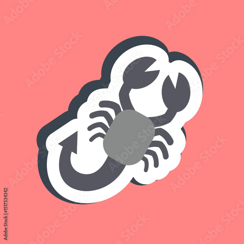 Sticker scorpio the scorpion. Zodiac horoscope elements.