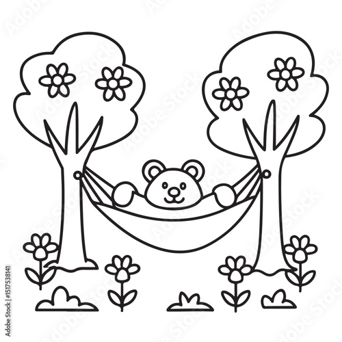 Cozy bear coloring book, cozy bear coloring pages, black  & white, line art, victor illustration, bold & easy coloring pages, coloring book, coloring pages, christmas, halloween, animals, bear art