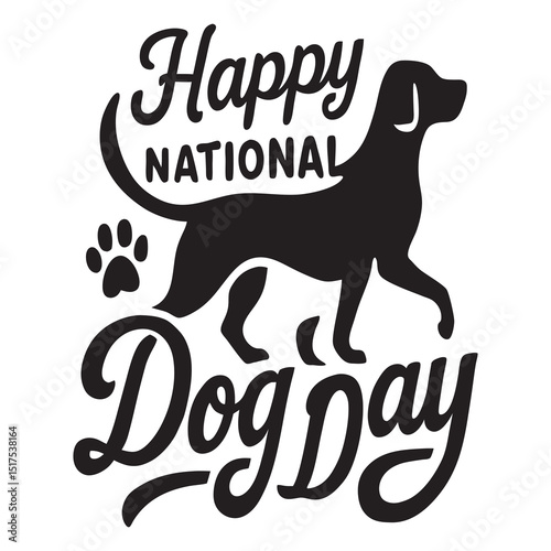 Cheerful and playful vector artwork for National Dog Day celebration.