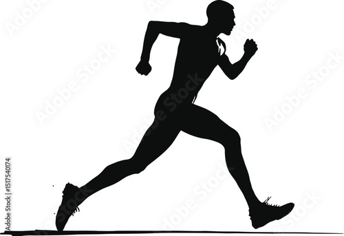 Dynamic Runner Silhouette – High-Speed Motion Illustration