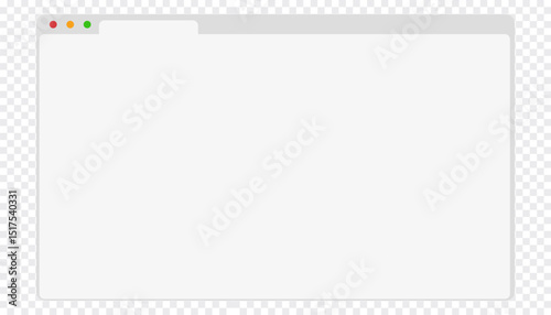 Web browser mockup window in light mode modern flat simple line. web interface blank. Frame screen webpage ui template, interface bar.