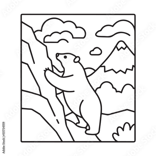 Cozy bear coloring book, cozy bear coloring pages, black  & white, line art, victor illustration, bold & easy coloring pages, coloring book, coloring pages, christmas, halloween, animals, bear art