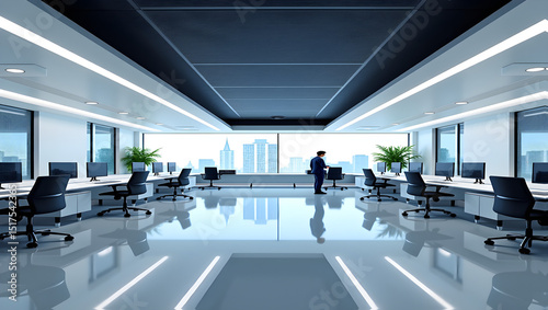 Futuristic workspace designed for innovation