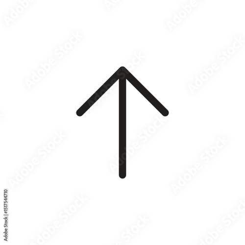 Vertical position icon, upward arrow, direction up label, flat symbol on white background,vector illustration