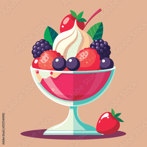 Delicious berry and cream dessert.