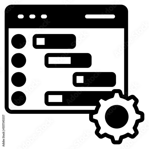 Gantt Chart outline mixed icon