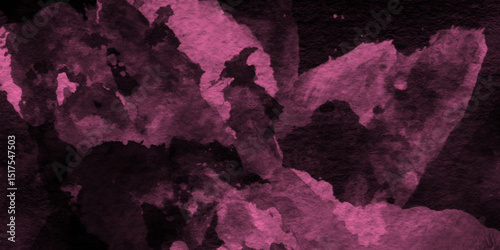 Vibrant purple watercolor textures on deep black background, blending abstract fluid patterns, smoky gradients, artistic brush strokes, digital painting effects, and modern creative design.