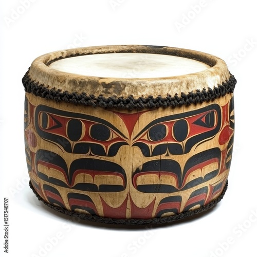 Ceremonial drum isolated on a white background