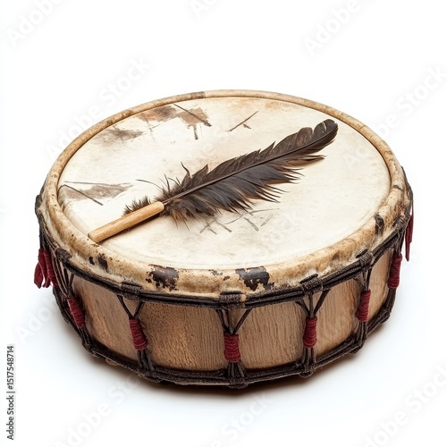 Ceremonial drum isolated on a white background