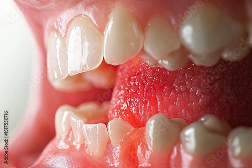 Close-up view of teeth and tongue photo