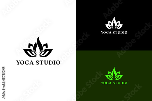 illustration of lotus shaped flame, minimalist, icon, vector logo for yoga studio, exercise, fitness, health and wellness, wellbeing, mindfulness, morning routine, peaceful, and more