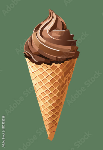vector illustration of chocolate ice cream