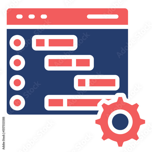 Gantt Chart solid color icon