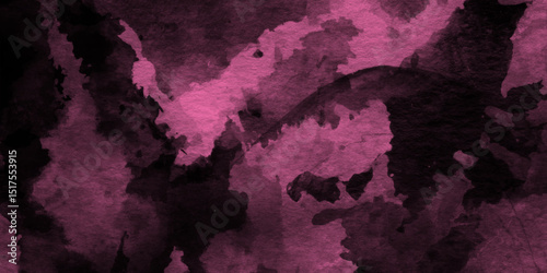 Elegant purple watercolor textures flowing over deep black backgrounds, creating abstract artistic effects, dreamy paint gradients, modern fluid visuals, versatile design elements.