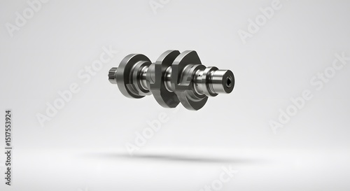 High-Precision Machined Crankshaft Engine Component Detailed 3D Render