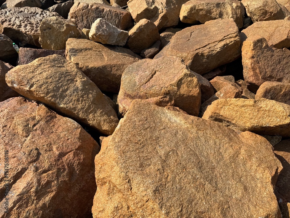 Large Brown and Gray Rocks in Natural Outdoor Environment Large Brown and Gray Rocks in Natural Outdoor Environment