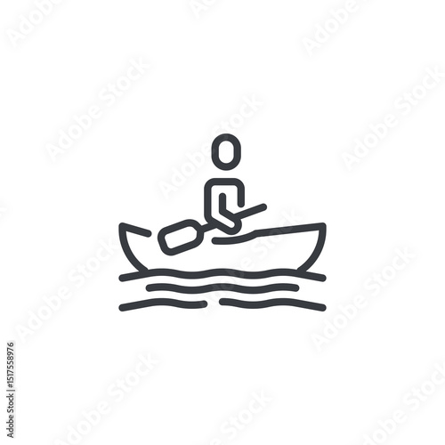 Canoeing line icon