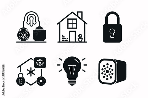 Smart Home Technology Icons for Modern Living