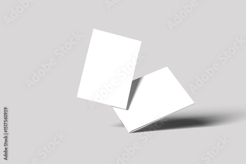Notebook, brochure, magazine, book, A4 Blank Landscape Brochure Mockup Transparent background.
