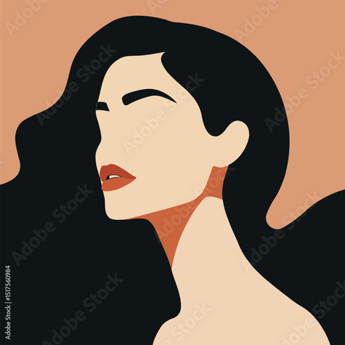 Woman modern icon avatar. Woman design. Abstract contemporary poster.