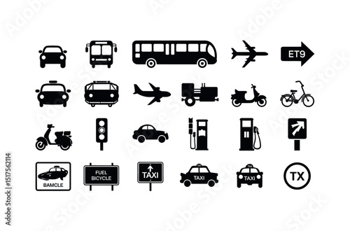 Comprehensive Set of Transportation Icons