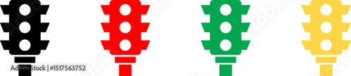 Traffic light icon set. Simple vector logo. Vector illustration.