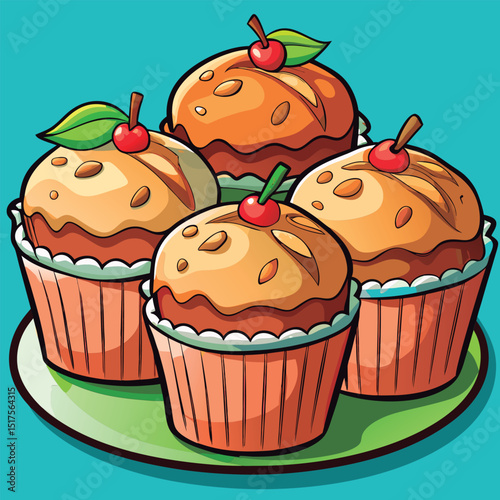 Delicious cupcakes on a plate.