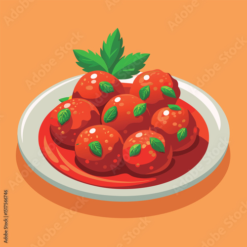Delicious meatballs in tomato sauce.
