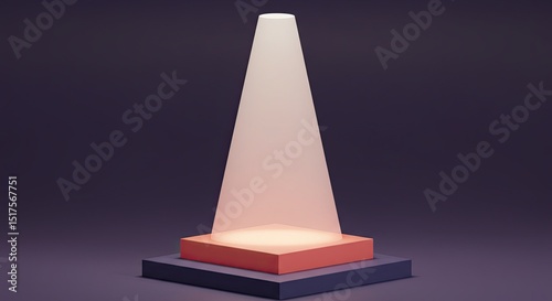 Wallpaper Mural Minimalist 3D podium with spotlight, empty stage for product display, modern geometric background, soft lighting, mockup Torontodigital.ca