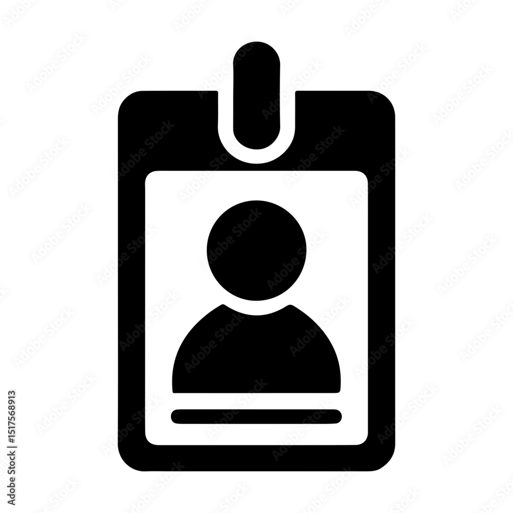 Black and White Outline Illustration of Business ID Black and White Outline Illustration of Business ID