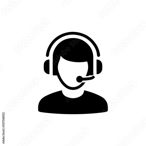 Black and White Outline Illustration of Business Contact