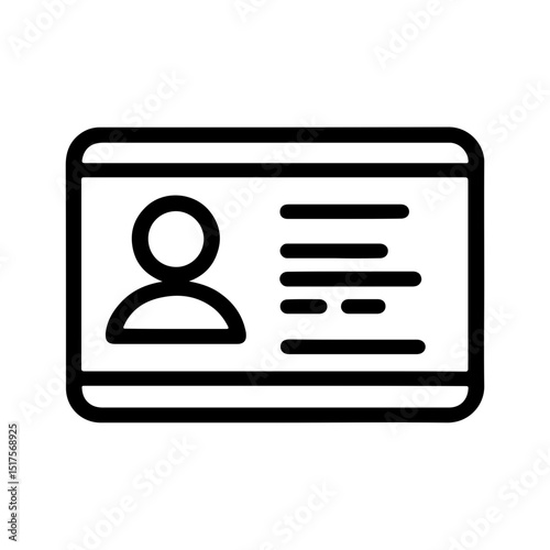 Black and White Outline Illustration of Business ID