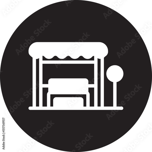 bus stop glyph icon