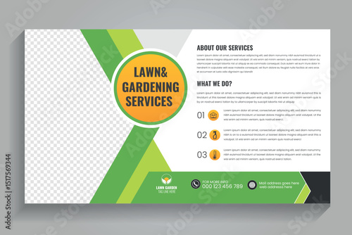 Agricultural and farming services web banner or social media post lawn gardening, Lawn care service web banner
