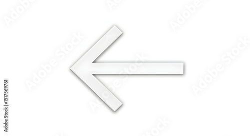 White Arrow Sign Pointing Left in Minimalist Design