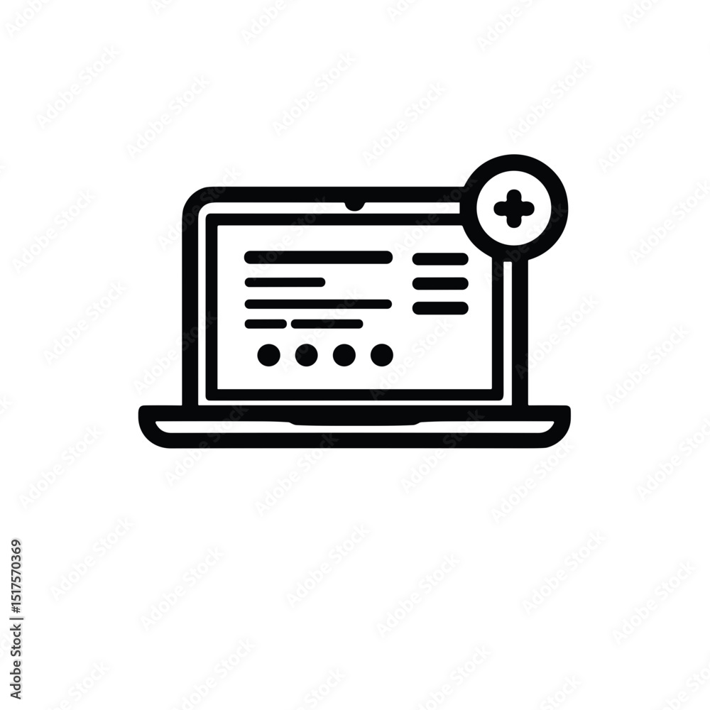 Virtual Clinic icon representing telemedicine services, digital healthcare Virtual Clinic icon representing telemedicine services, digital healthcare