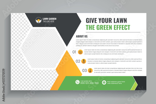 Agricultural and farming services web banner or social media post lawn gardening, Lawn care service web banner
