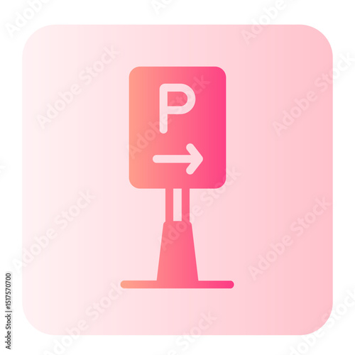 parking sign gradient icon