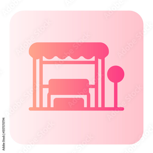 bus stop gradient icon