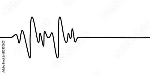 Heart cardiogram continuous line, Heart beat line symbol.Cardiogram line icon, Vector illustration design