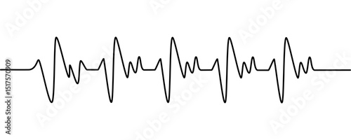 Heart cardiogram continuous line, Heart beat line symbol.Cardiogram line icon, Vector illustration design