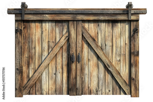 Rustic Barn Door Texture Wooden Sliding Door Farmhouse Style Entrance on transparent background