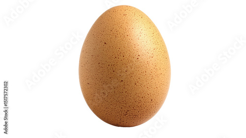 a single brown chicken egg , top view