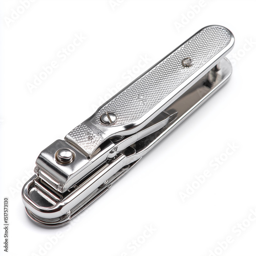 A nail clipper with chrome texture