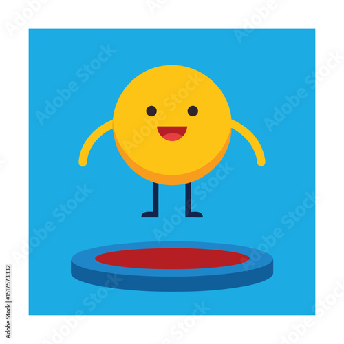 Emoticon Bouncing on a Trampoline