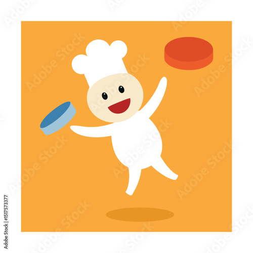 Emoticon Chef Flipping Pancakes