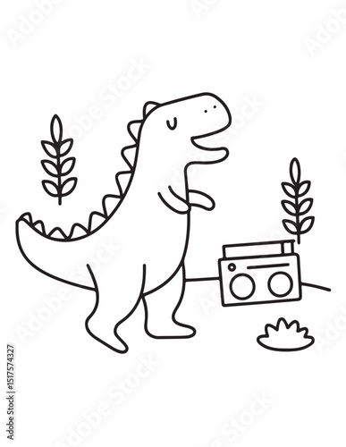 Cute dinosaur coloring book, cute dinosaur coloring page, line art, victor, illustration, black-white, dinosaur, coloring book, coloring pages, bold & easy, dinosaur coloring book, dinosaur coloring