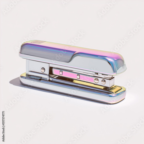 A stapler with a few staples sticking out